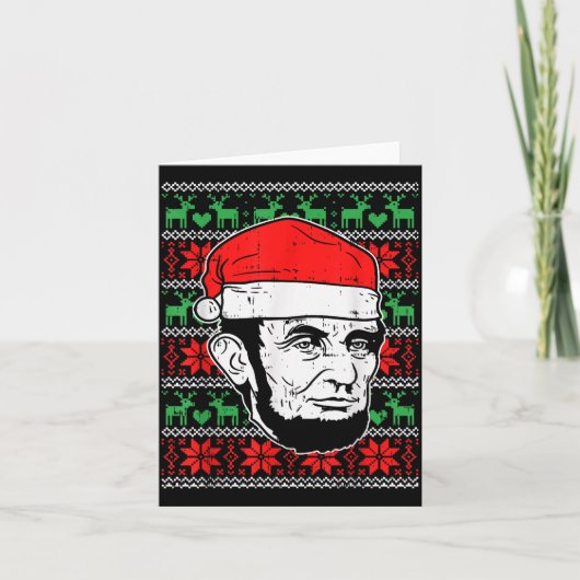 Ugly Christmas Abe Shirt Abraham Lincoln Santa Pat Kaart (Voorkant)