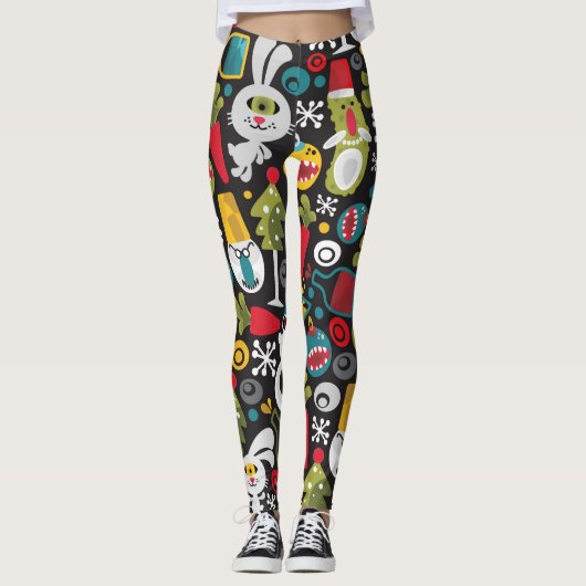 Ugly Christmas and Happy New Year Leggings (Voorkant)
