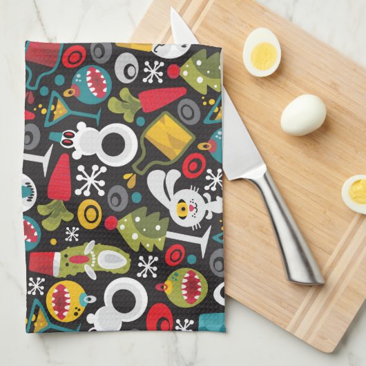 Ugly Christmas and Happy New Year Theedoek (Quarter Fold)