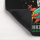 Ugly Christmas Astronaut Riding Rocket Santa Hat T Muismat (Hoek)