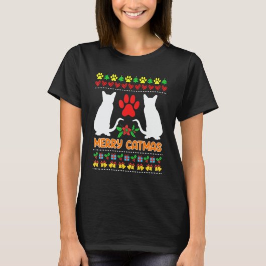 Ugly Christmas cats T-shirt (Voorkant)