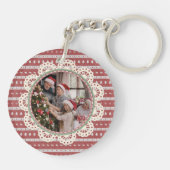 Ugly Christmas Chic op rode basis Circle Sleutelhanger (Achterkant)