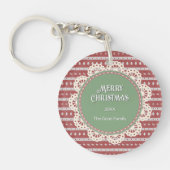 Ugly Christmas Chic op rode basis Circle Sleutelhanger (Voorkant)