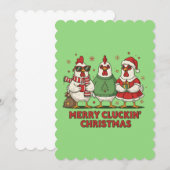 ugly christmas chicken merry clucking xmas kaart (Voorkant / Achterkant)