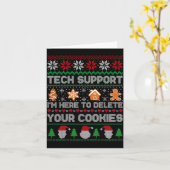 Ugly Christmas Funny Tech Suprt Here To Delete Coo Kaart (Gele Bloem)