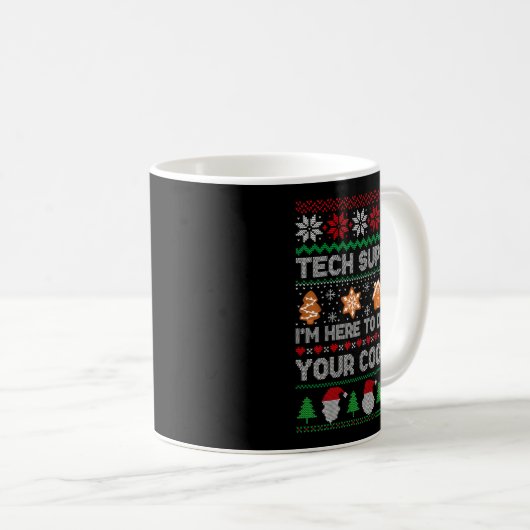 Ugly Christmas Funny Tech Suprt Here To Delete Coo Koffiemok (Voorkant rechts)