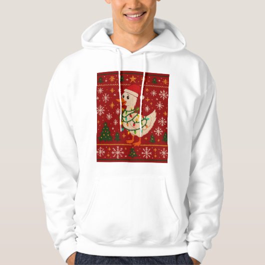 Ugly Christmas Goose Hoodie | Funny Holiday Sweate (Voorkant)