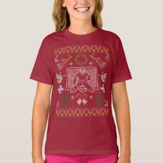 Ugly Christmas Hockey Goalie Sweater – Festive Hoc T-shirt