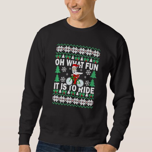 UGLY Christmas Oh What Fun It Is To Ride Bicycle   Trui (Voorkant)