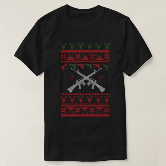 Ugly Christmas Pistool Party Sweater Style T-shirt (Design voorkant)
