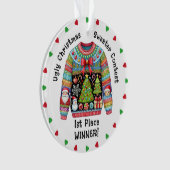 Ugly Christmas Sweater 1e plaats Winnaar Prijs Ornament (voorkant)