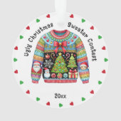 Ugly Christmas Sweater 1e plaats Winnaar Prijs Ornament (achterkant)