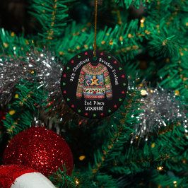 Ugly Christmas Sweater 2e plaats Winnaar Prijs Ornament