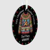 Ugly Christmas Sweater 2e plaats Winnaar Prijs Ornament (voorkant)