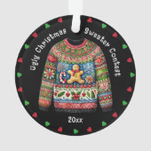 Ugly Christmas Sweater 2e plaats Winnaar Prijs Ornament (achterkant)