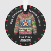 Ugly Christmas Sweater 2e plaats Winnaar Prijs Ornament (voorkant)