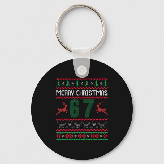 Ugly Christmas Sweater 67 Design  Sleutelhanger (Voorkant)