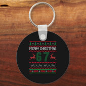 Ugly Christmas Sweater 67 Design  Sleutelhanger (Voorkant)