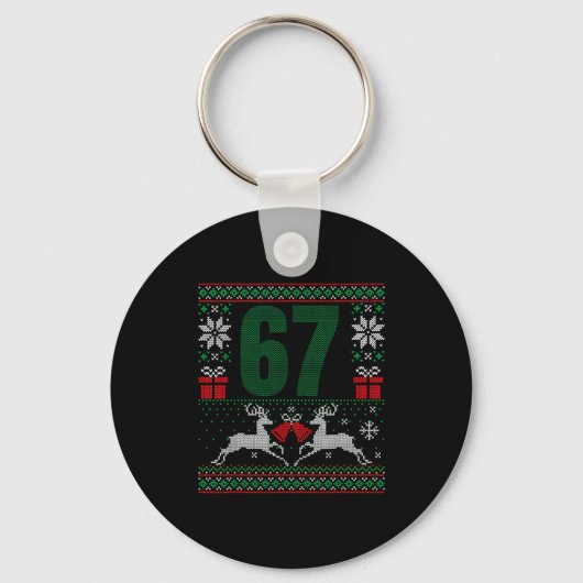 Ugly Christmas Sweater 67 Design  Sleutelhanger (Voorkant)