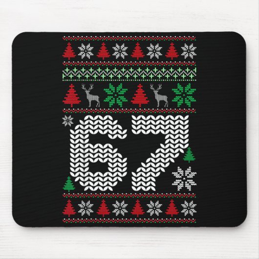 Ugly Christmas Sweater 67 Six Seven 6 7 Meme Funny Muismat (Voorkant)