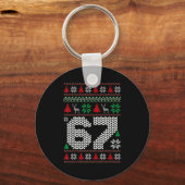 Ugly Christmas Sweater 67 Six Seven 6 7 Meme Funny Sleutelhanger (Voorkant)