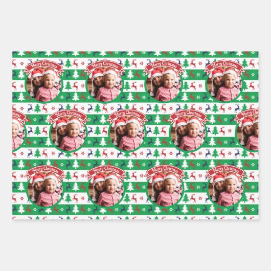 Ugly Christmas Sweater Bright Jumper Photo  Inpakpapier Vel (Voorkant 2)