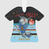 Ugly Christmas Sweater Contest Cat Ornament (achterkant)