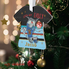 Ugly Christmas Sweater Contest Cat Ornament