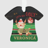 Ugly Christmas Sweater Contest Deer Ornament (voorkant)