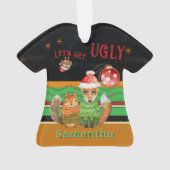 Ugly Christmas Sweater Contest FOX OWL Ornament (achterkant)