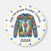 Ugly Christmas Sweater Contest Judge Magneet (Voorkant)