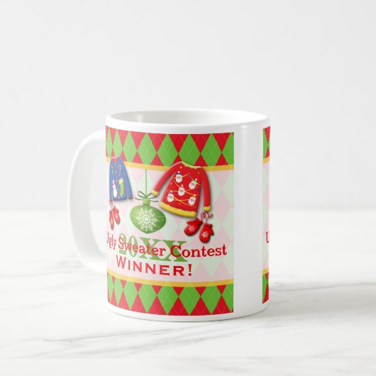 Ugly Christmas Sweater Contest Winnaar Mok (Voorkant links)