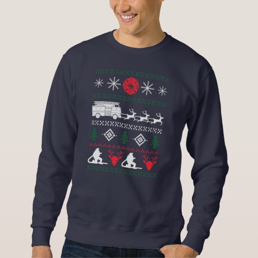 Ugly Christmas Sweater Design For A Firefighter  (Voorkant)
