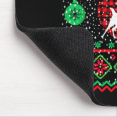 Ugly Christmas Sweater Design Plaid Reindeer Muismat (Hoek)