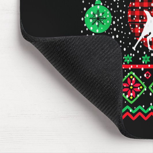 Ugly Christmas Sweater Design Plaid Reindeer Muismat (Hoek)