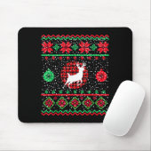 Ugly Christmas Sweater Design Plaid Reindeer  Muismat (Met muis)