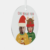 Ugly Christmas Sweater Funny Face Personalized Metalen Ornament (Voorkant Rechts)