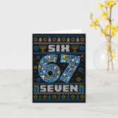 Ugly Christmas Sweater Happy Hanukkah Chanukkah Si Kaart (Gele Bloem)