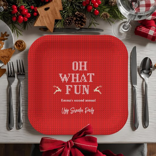 Ugly Christmas Sweater Holiday Party  Papieren Bordje