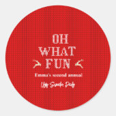 Ugly Christmas Sweater Holiday Party Ronde Sticker (Voorkant)