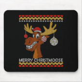 Ugly Christmas Sweater I Merry Christmoose Funny M Muismat (Voorkant)