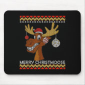 Ugly Christmas Sweater I Merry Christmoose Funny M Muismat (Voorkant)
