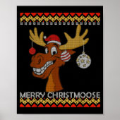 Ugly Christmas Sweater I Merry Christmoose Funny M Poster (Voorkant)