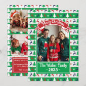 Ugly Christmas Sweater Jumper Family Photo Feestdagenkaart (Voorkant / Achterkant)