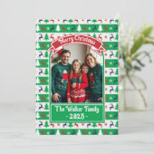 Ugly Christmas Sweater Jumper Family Photo Feestdagenkaart (Staand voorkant)