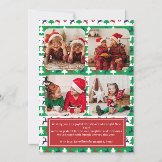 Ugly Christmas Sweater Jumper Family Photo Feestdagenkaart (Achterkant)