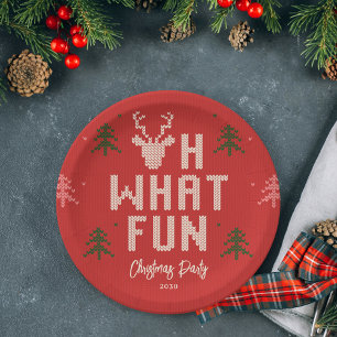 Ugly Christmas Sweater Party Holiday Party Borden Papieren Bordje