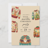Ugly Christmas Sweater Party Invitation Kaart (Voorkant)