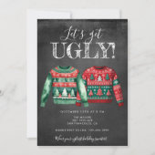 Ugly Christmas Sweater Party Invitation Kaart (Voorkant)