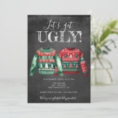 Ugly Christmas Sweater Party Invitation Kaart (Staand voorkant)